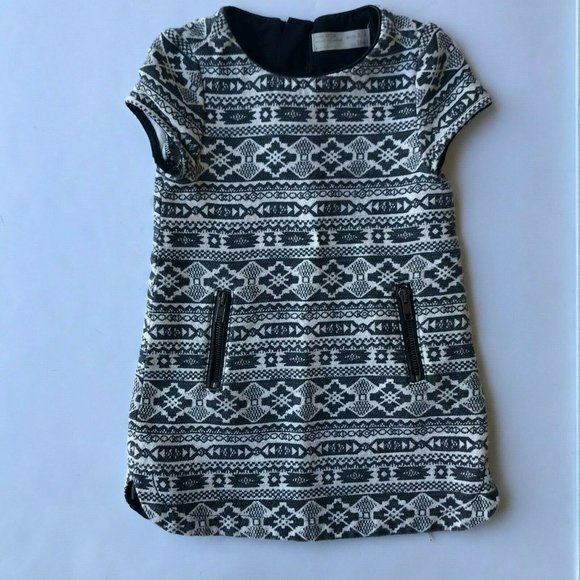 Zara Girls Casual Collection Dress Size 3 /4 Aztec Southwest Back Zip Co… - Picture 4 of 10